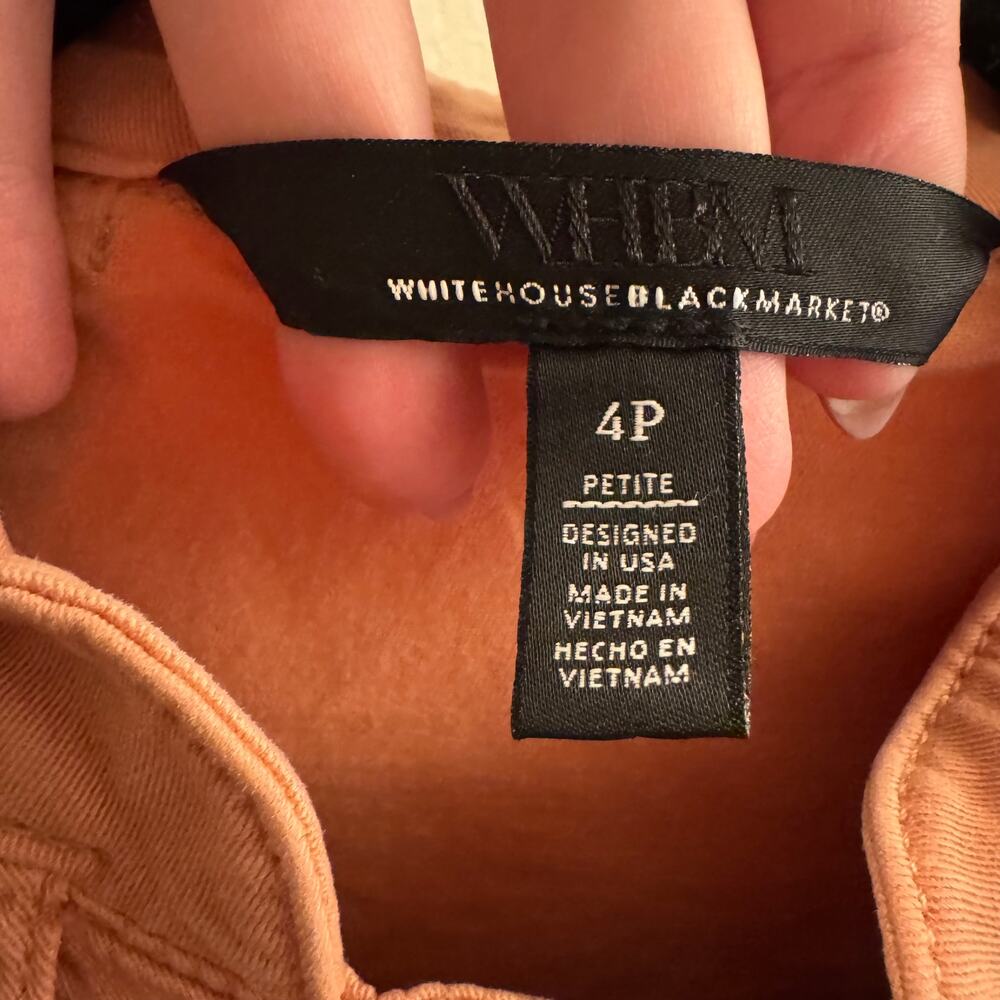 White House Black Market Cropped Military Jacket Coral Pink Women's 4 - Picture 3 of 8
